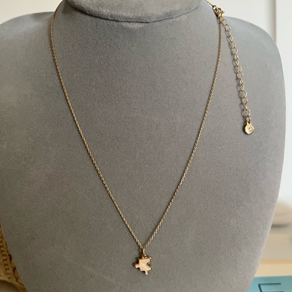 Sweet puzzle piece necklace. Made in honor of our Autistic loves. - Picture 3 of 4